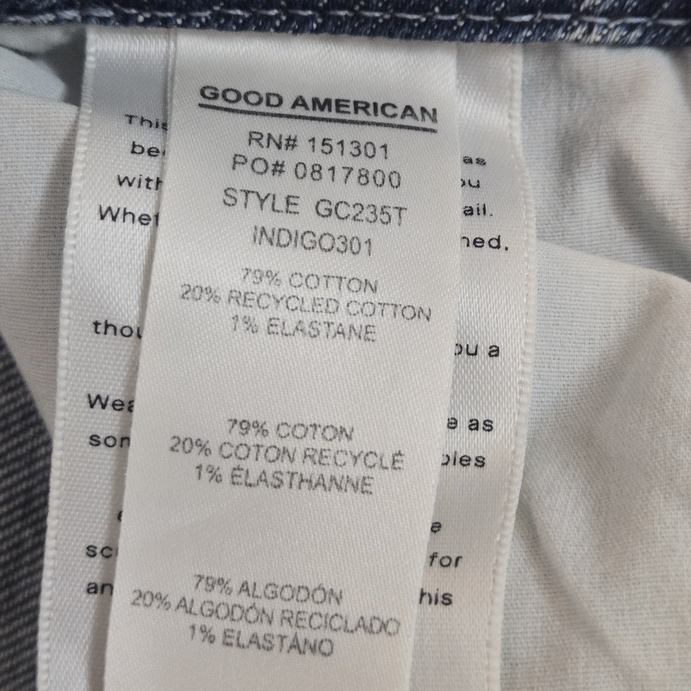 Good American High Rise Straight Jeans Women Size 2 / 26 Acid Wash Denim - Picture 12 of 13